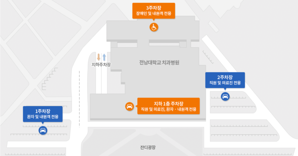 전남대학교-치과병원-주차장-위치